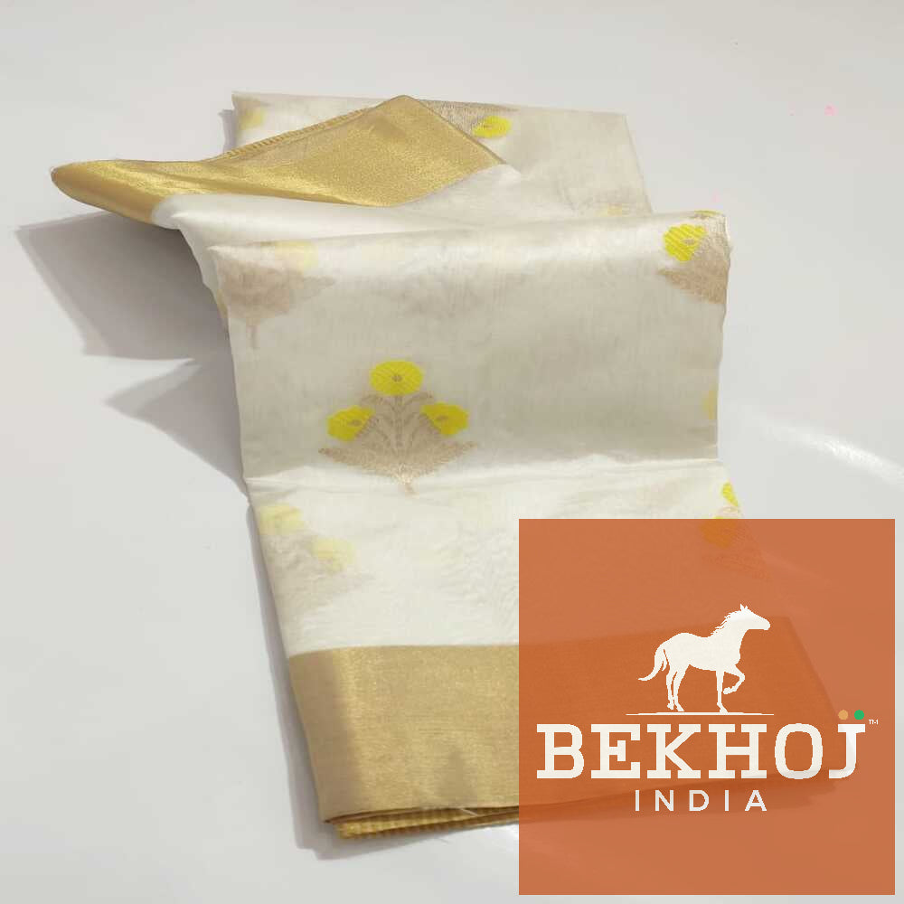 Celebrity Exclusive - White Chanderi Pattu Silk