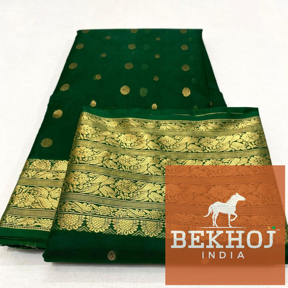 Green Chanderi Katan Silk