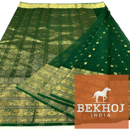 Green Chanderi Katan Silk