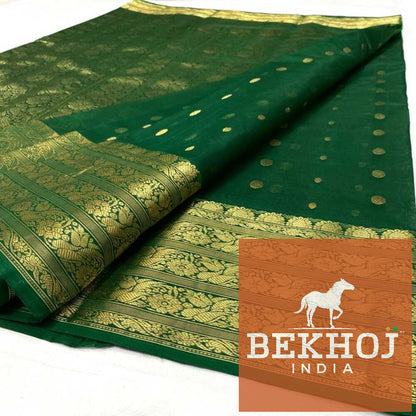 Green Chanderi Katan Silk