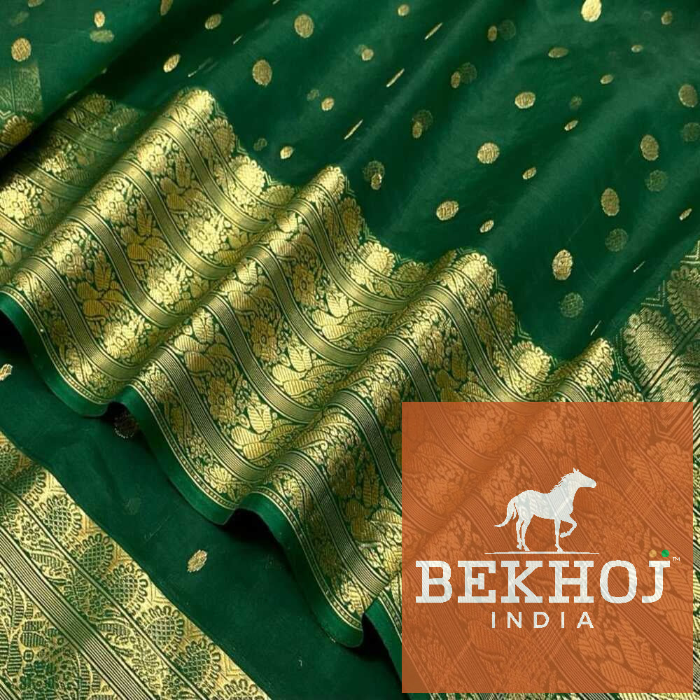 Green Chanderi Katan Silk