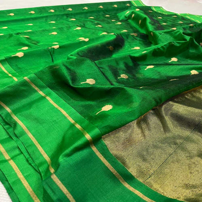 Celebrity Exclusive -Green Chanderi Pattu Silk